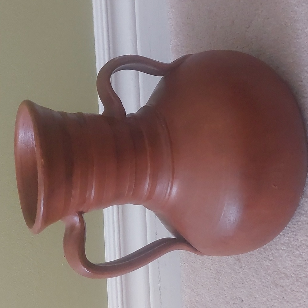 Vintage, Terracotta Brown Vase. Made in Portugal